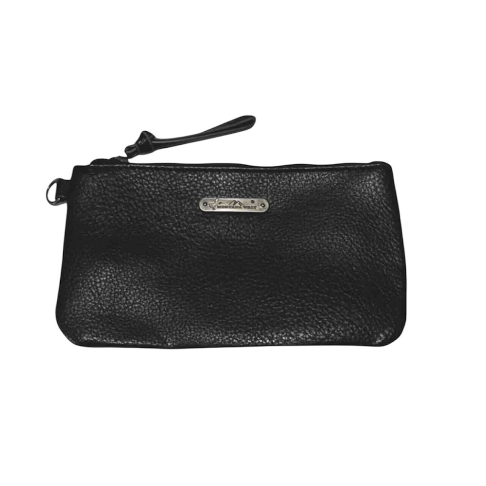 Montana West Black Vegan Pebbled Leather Wristlet Wallet Clutch Purse NWOT